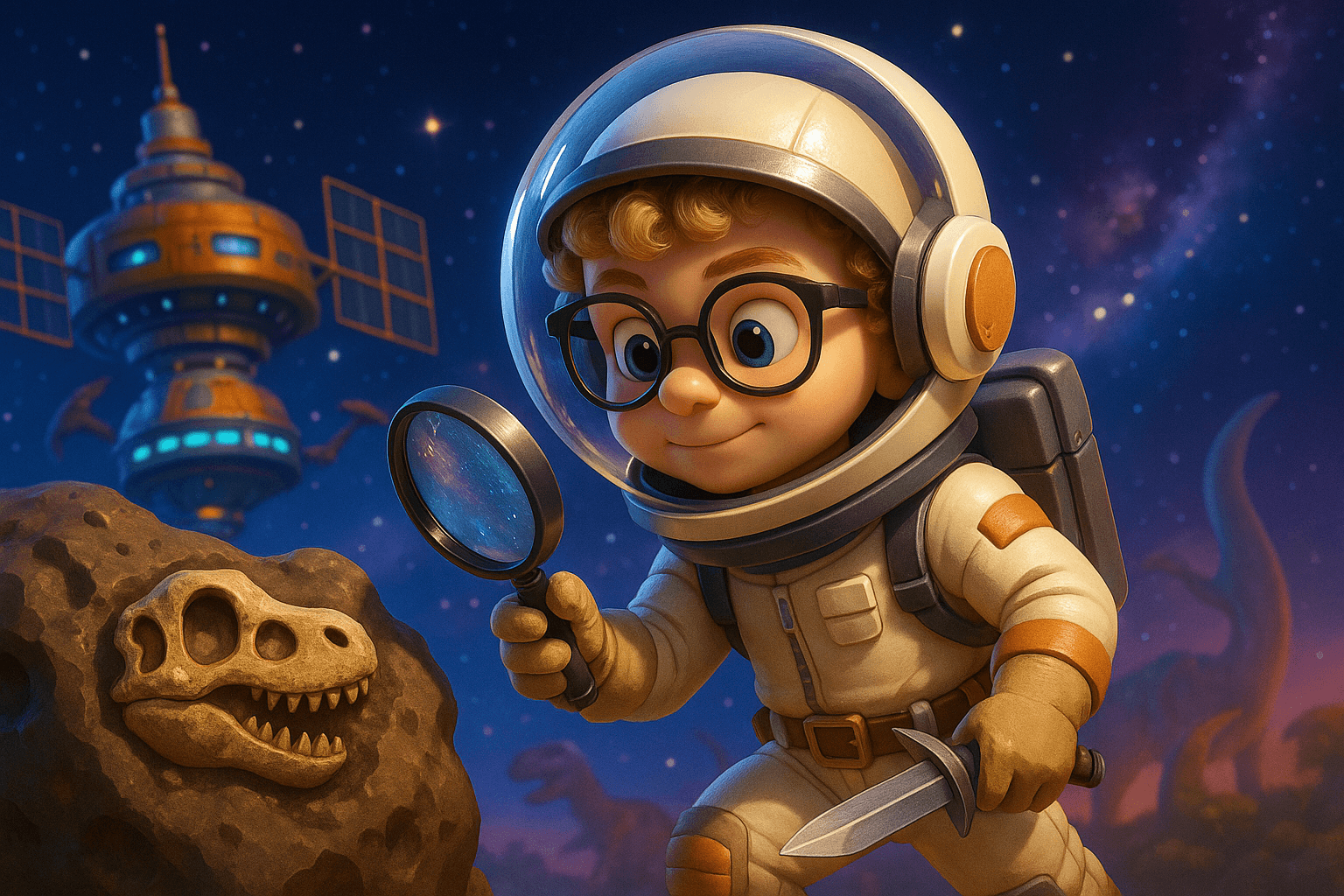 Various story scenes showing character in different adventures