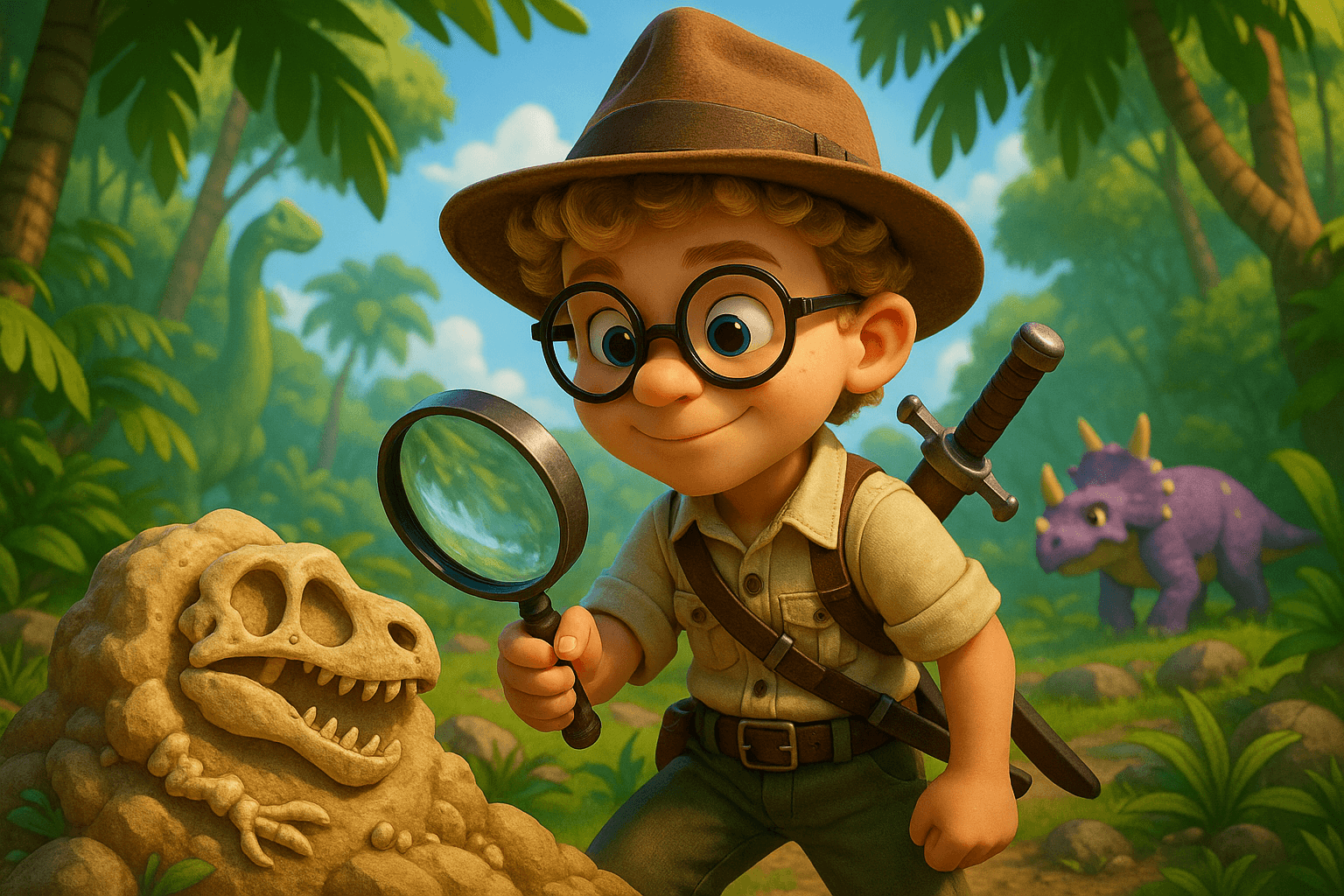 Child as dinosaur character in personalized book